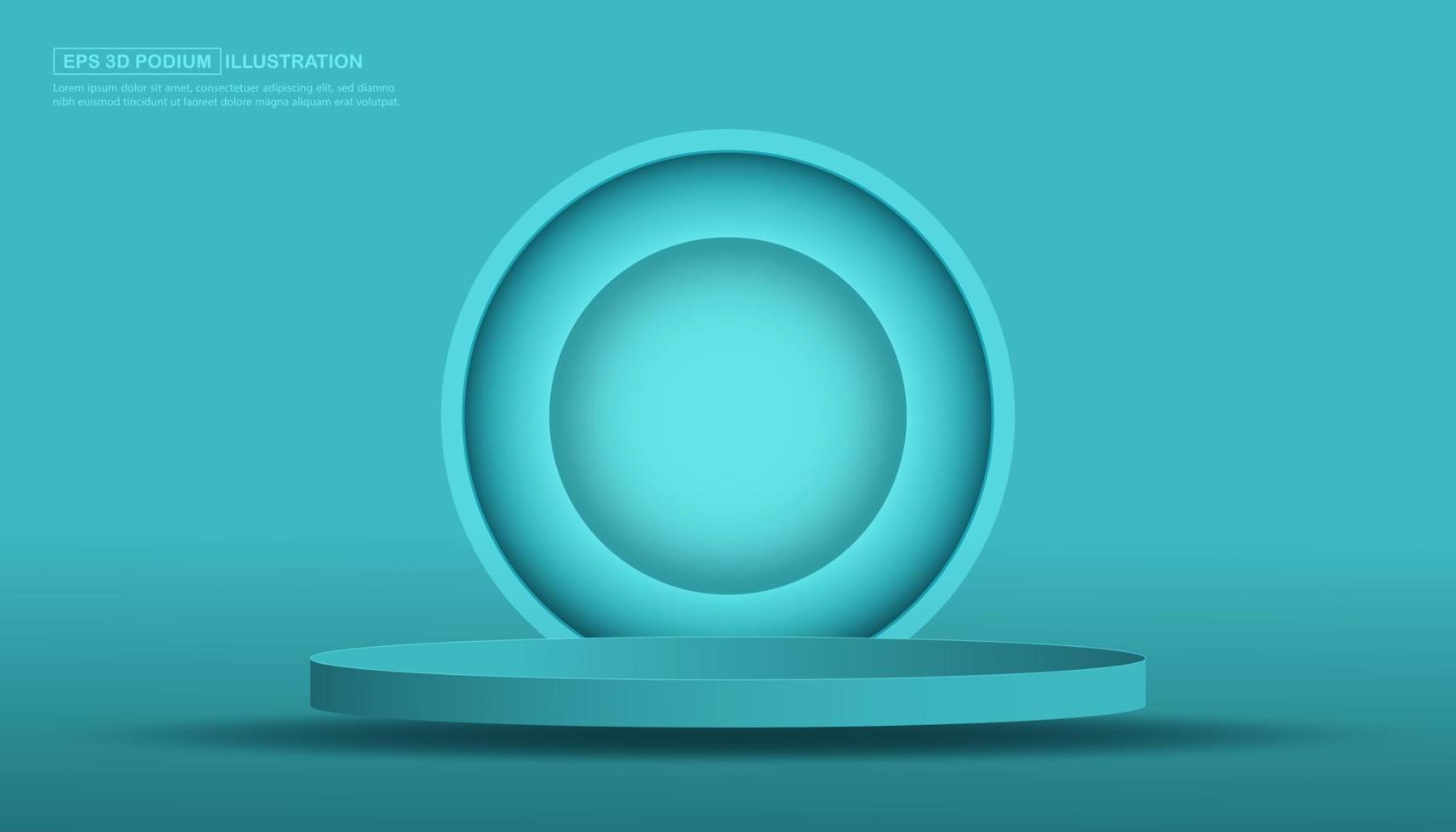 podio azul 3d realista para el diseño de belleza del producto vector