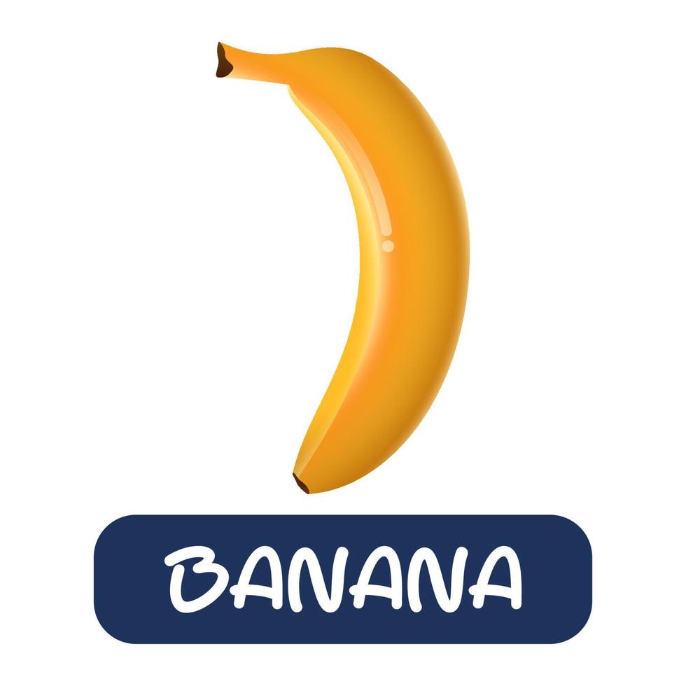cartoon banana fruit vector isolated on white background