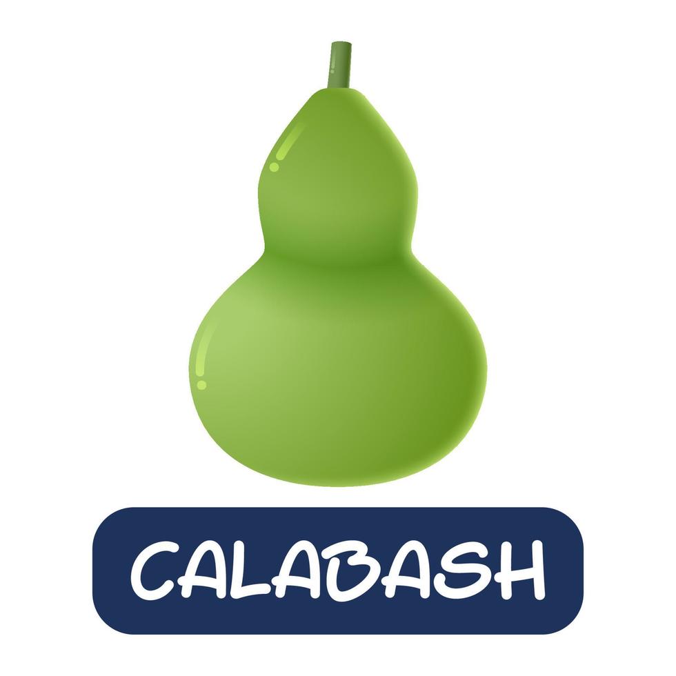 cartoon calabash vegetables vector isolated on white background