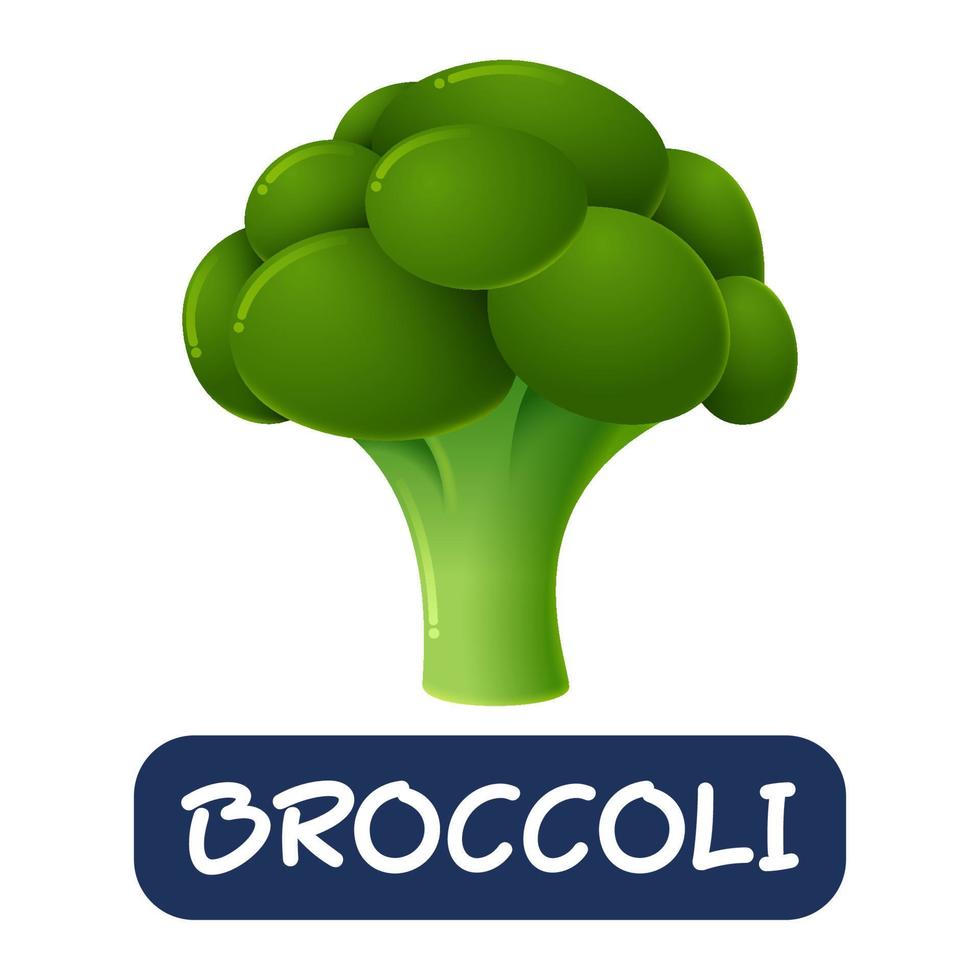 cartoon broccoli vegetables vector isolated on white background