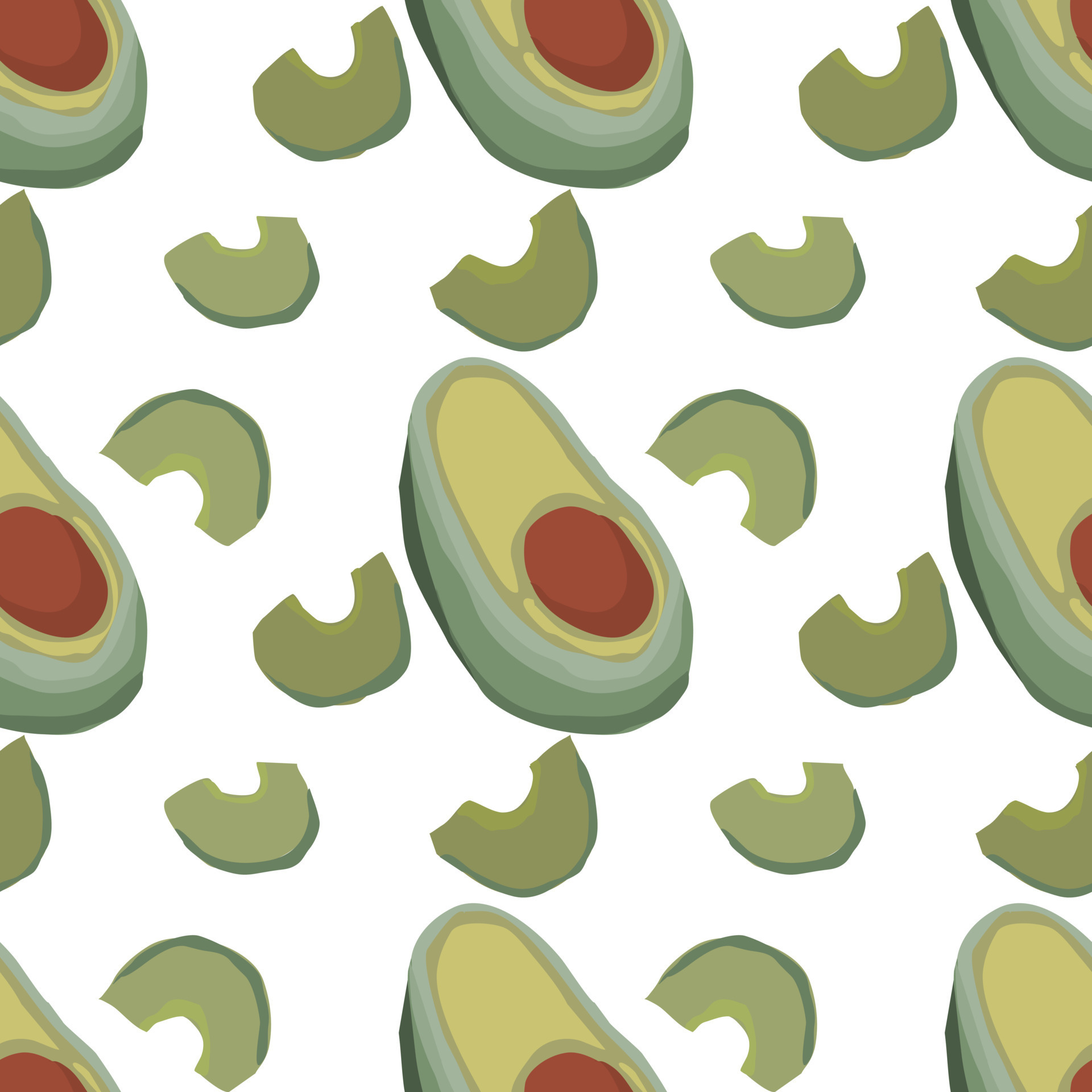 Seamless pattern with avocado. Wrapping paper pattern. Watercolor