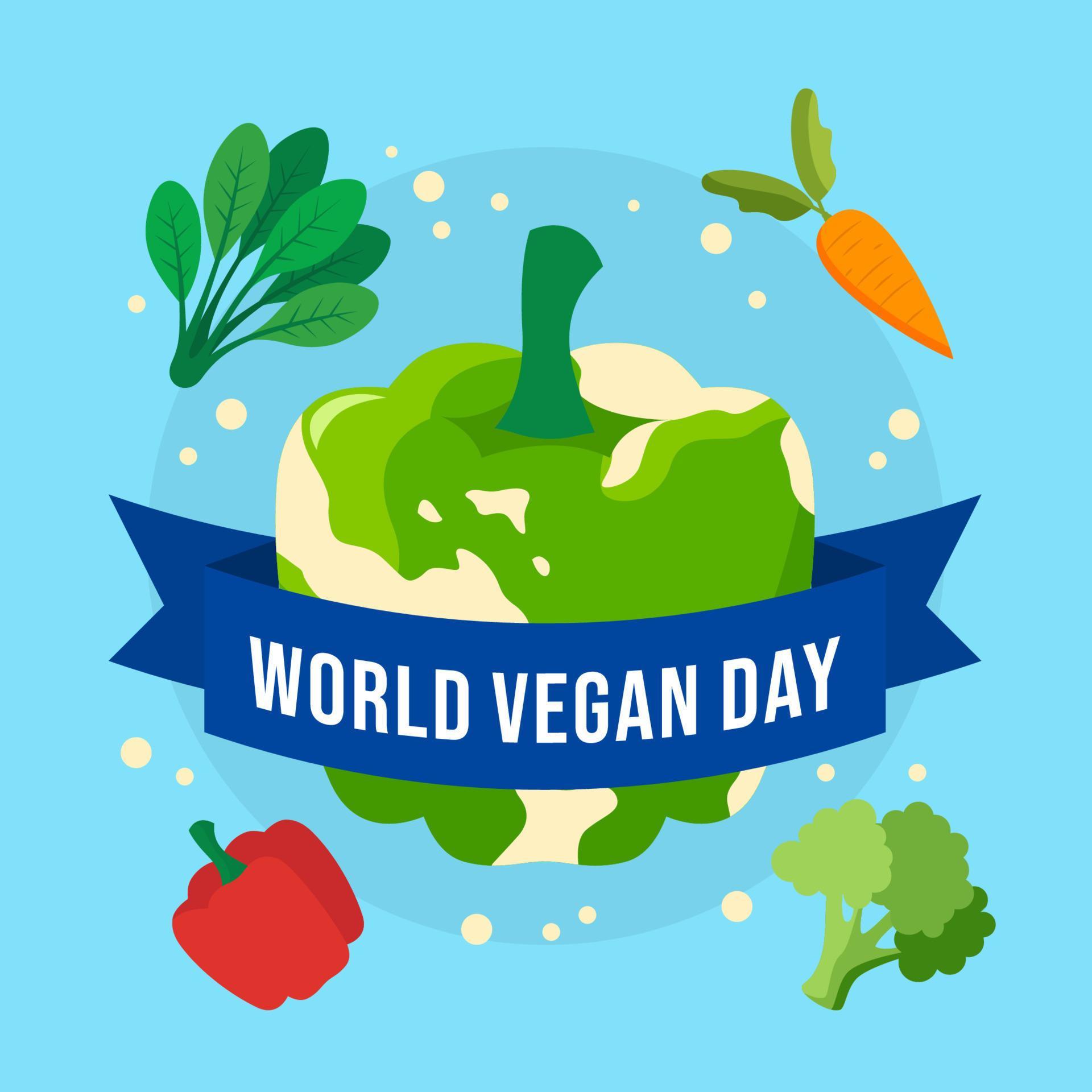 World Vegan day illustration. Fit for background, banner, backdrop, ppt