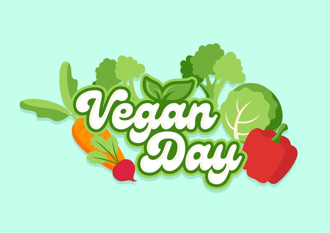 World Vegan day illustration. Fit for background, banner, backdrop, ppt. Vector eps 10