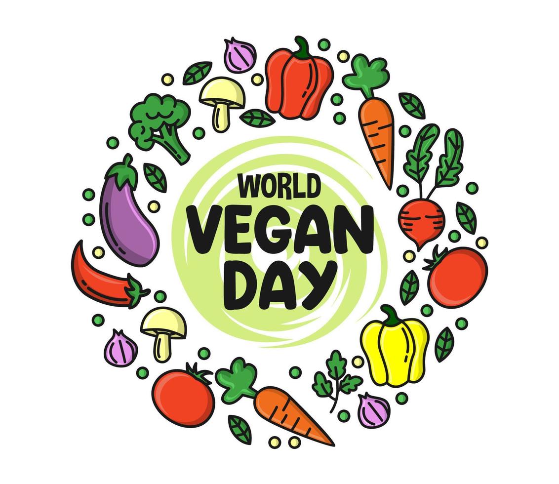 World Vegan day illustration. Fit for background, banner, backdrop, ppt. Vector eps 10