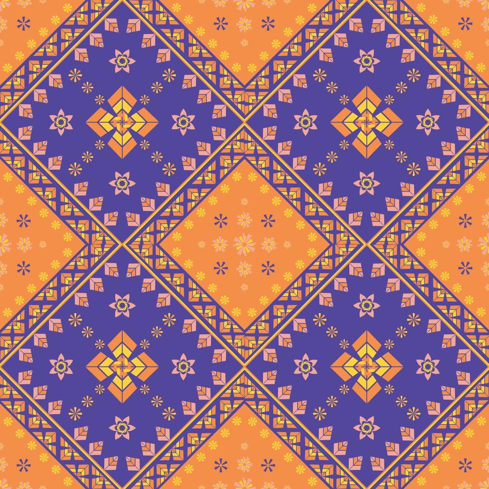 geometric flower ethnic seamless pattern for fabric pattern vector