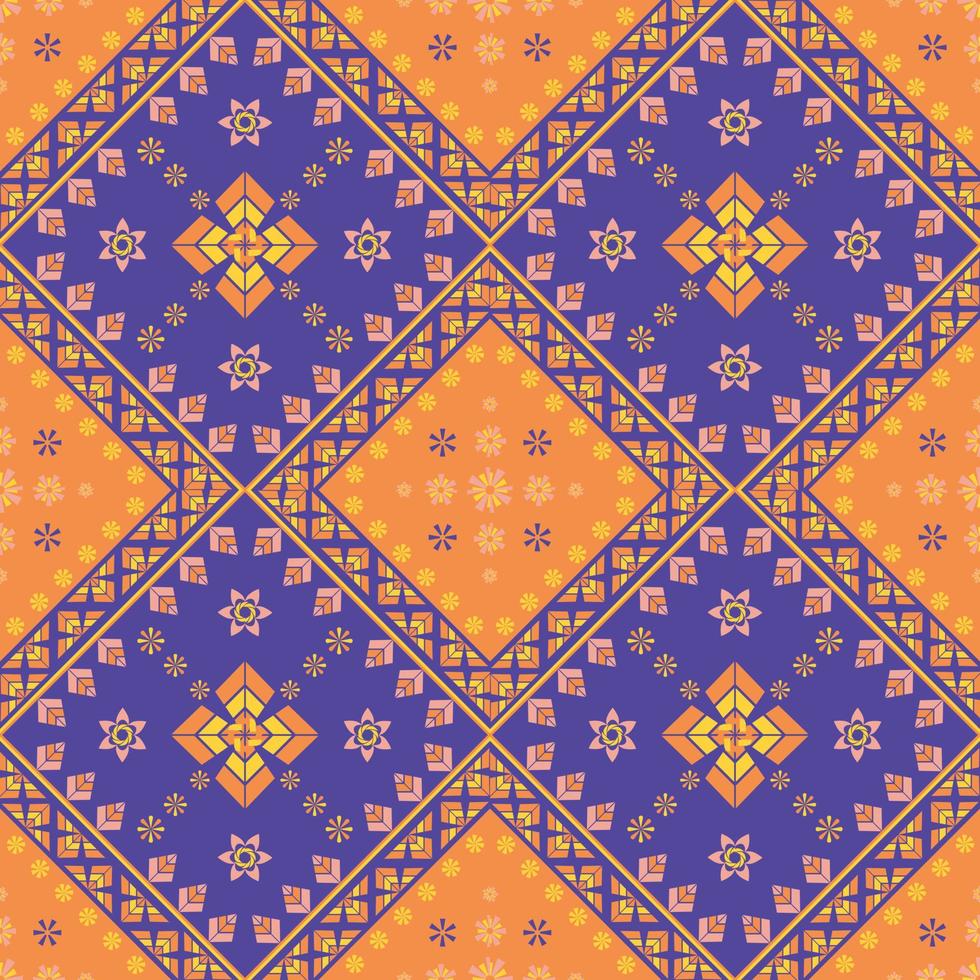 geometric flower ethnic seamless pattern for fabric pattern vector