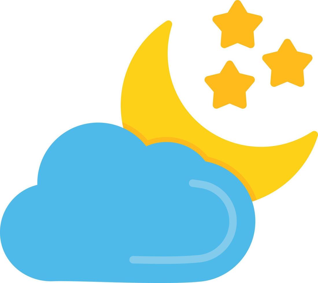 Starry Night Flat Icon vector