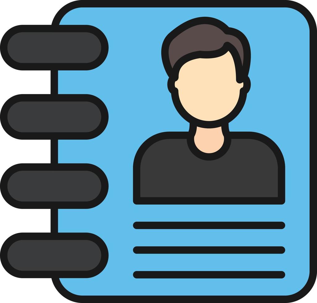 Address Book Line Filled vector