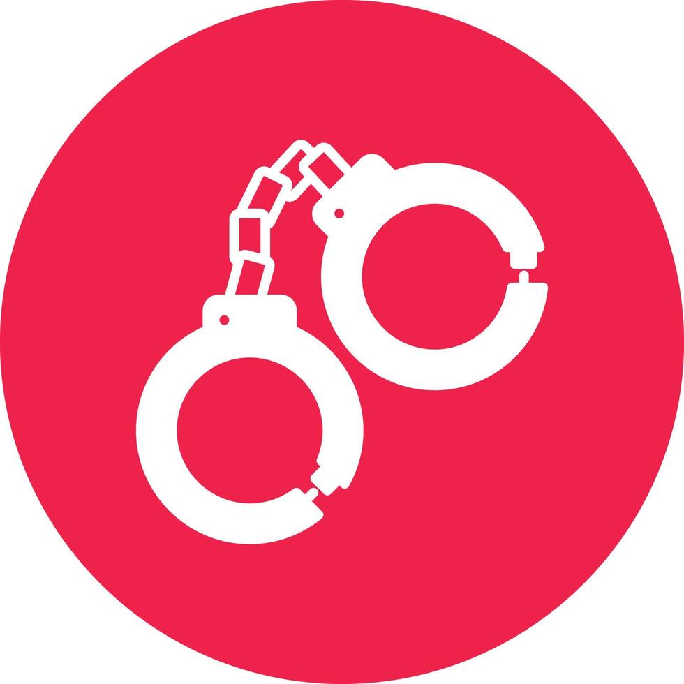 Police Handcuffs Glyph Circle Multicolor vector