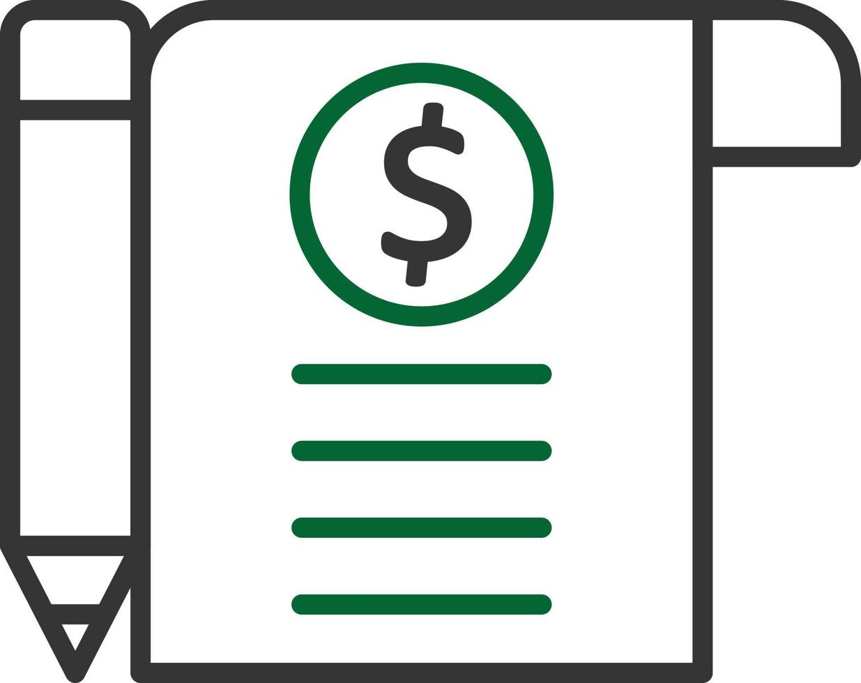 Paid Article Line Two Color vector