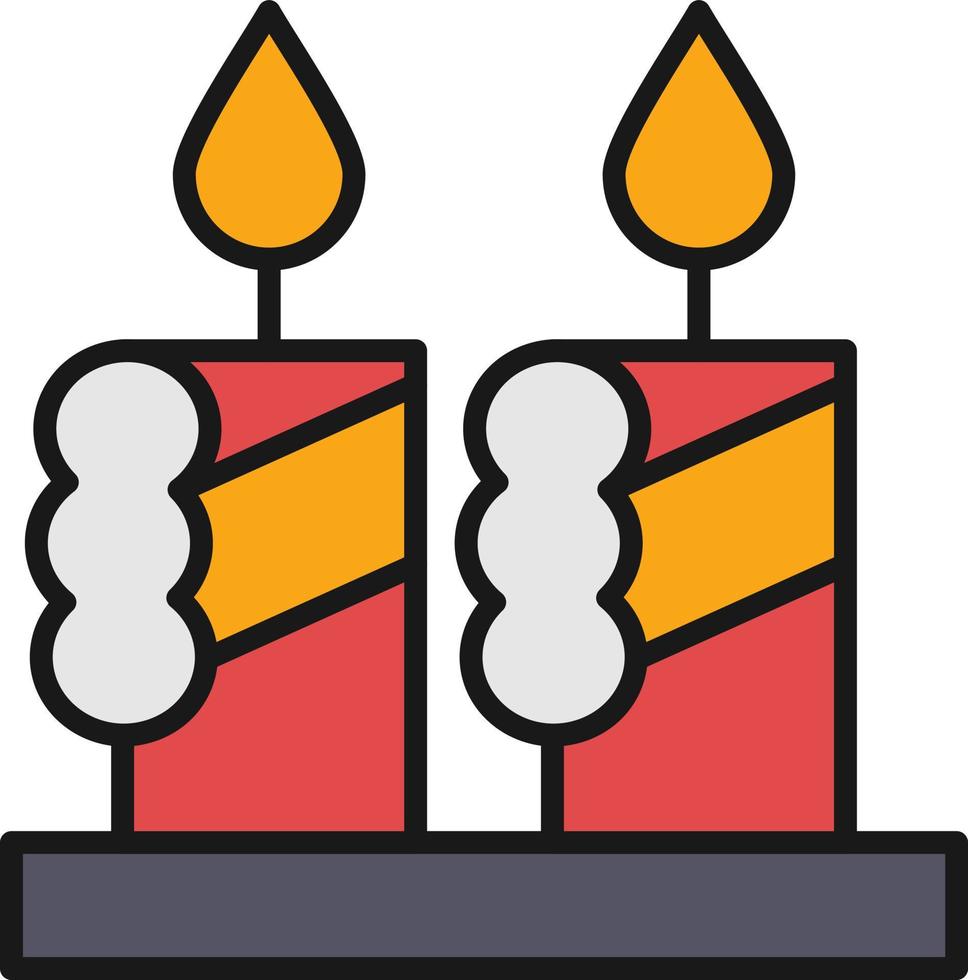 Candles Line Filled vector