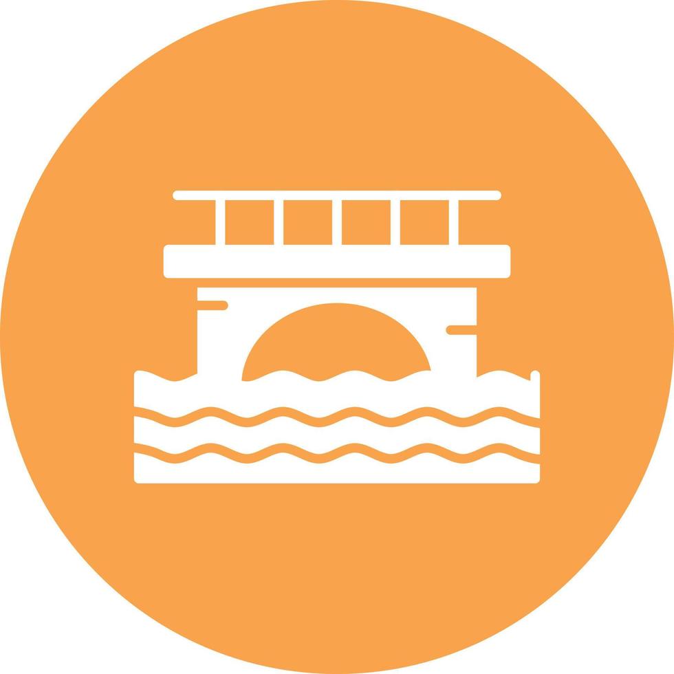Bridge Glyph Circle Multicolor vector
