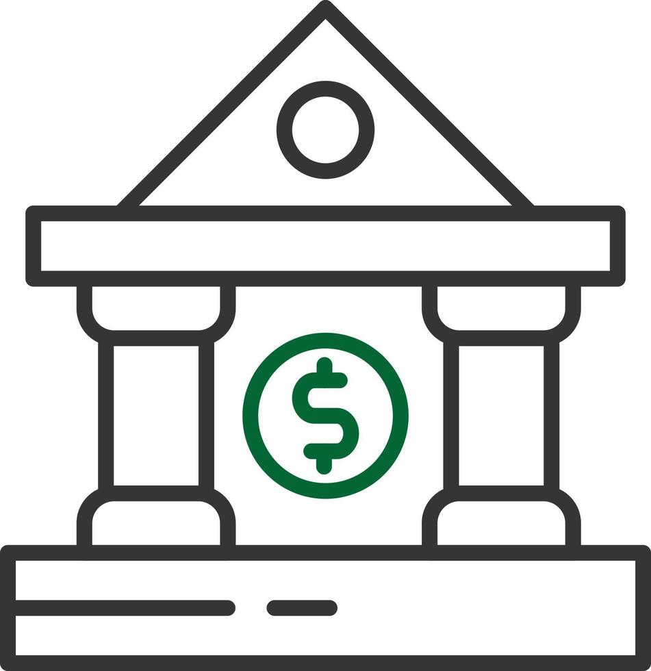 Bank Line Two Color vector