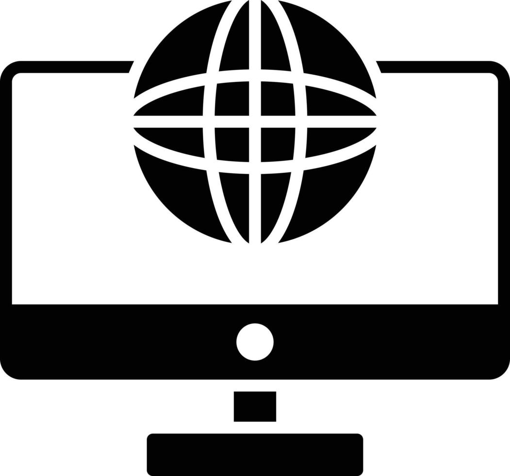 Lcd Globe Glyph Icon vector