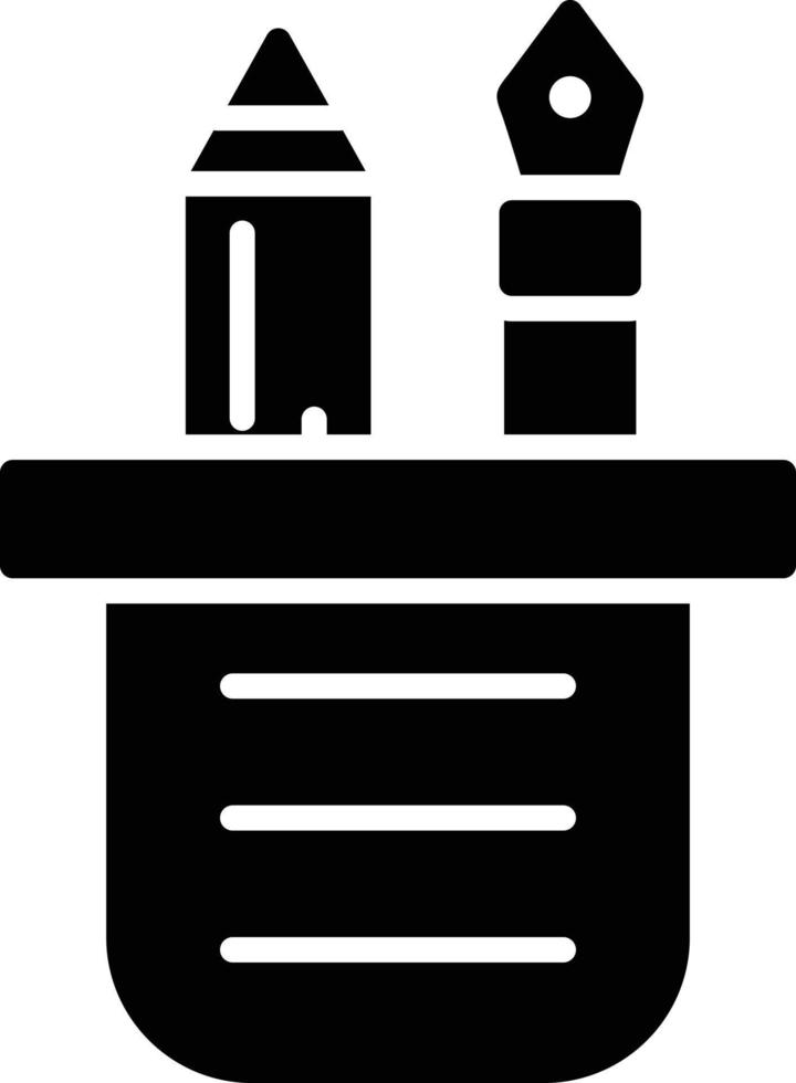 Pencil Stand Glyph Icon vector