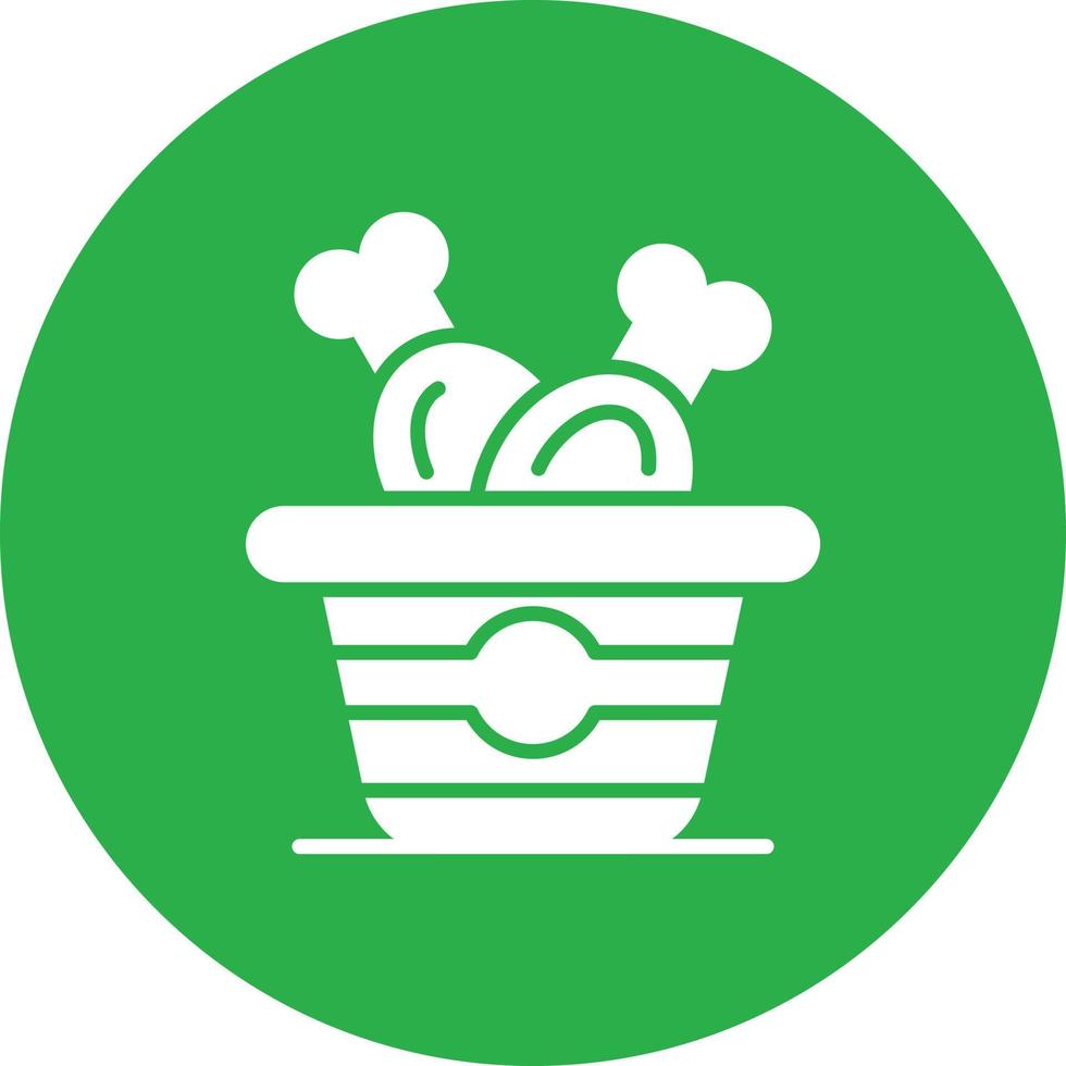 Chicken Bucket Outline Icon vector