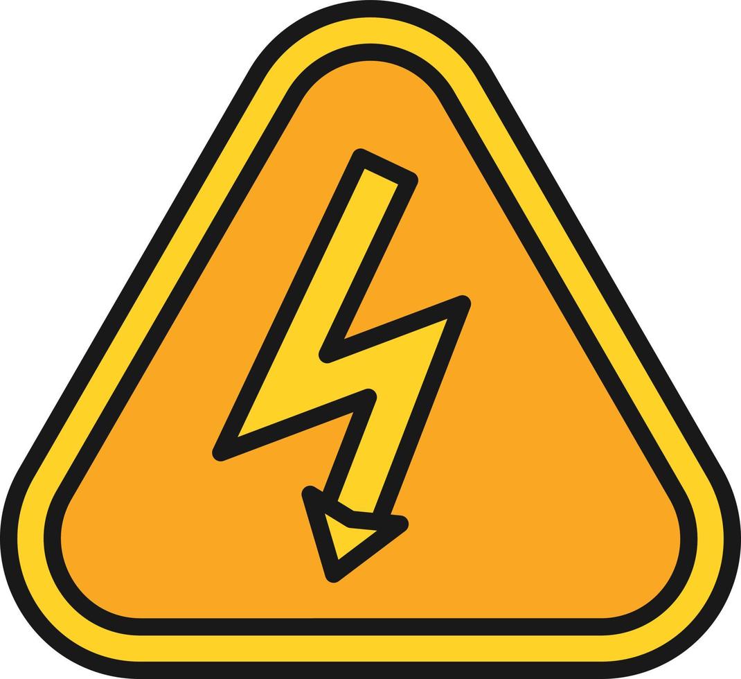 Electrical Hazard Line Filled vector