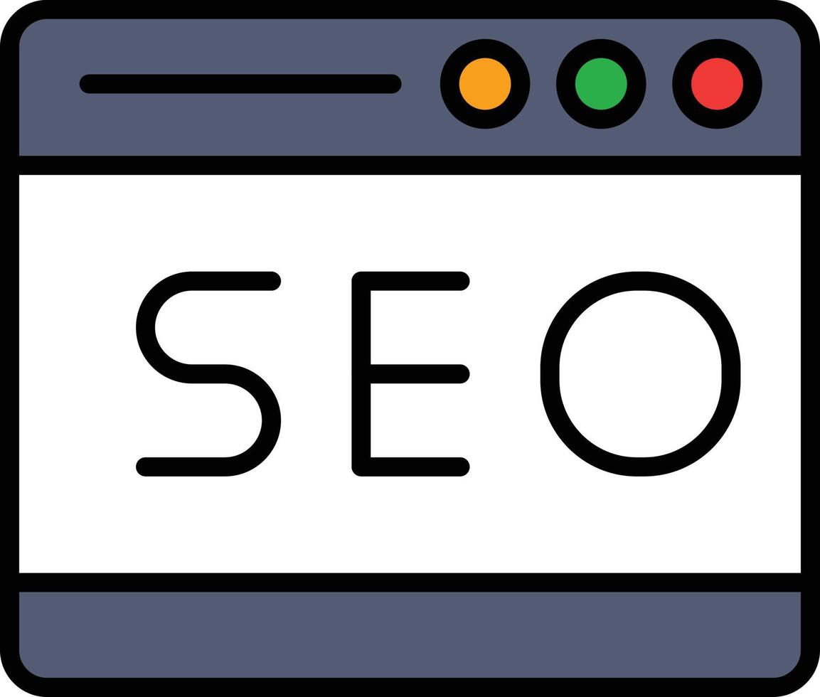 Seo Line Filled vector