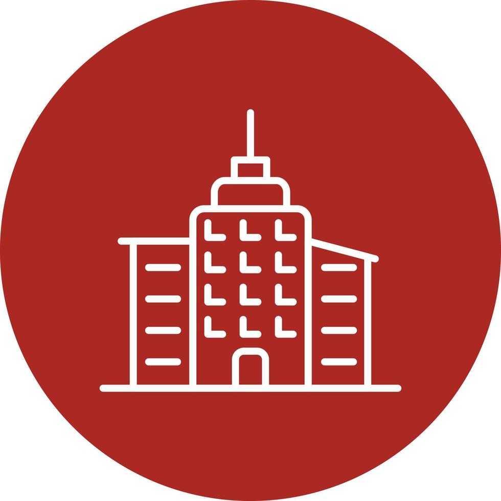Office Building Line Circle Multicolor vector