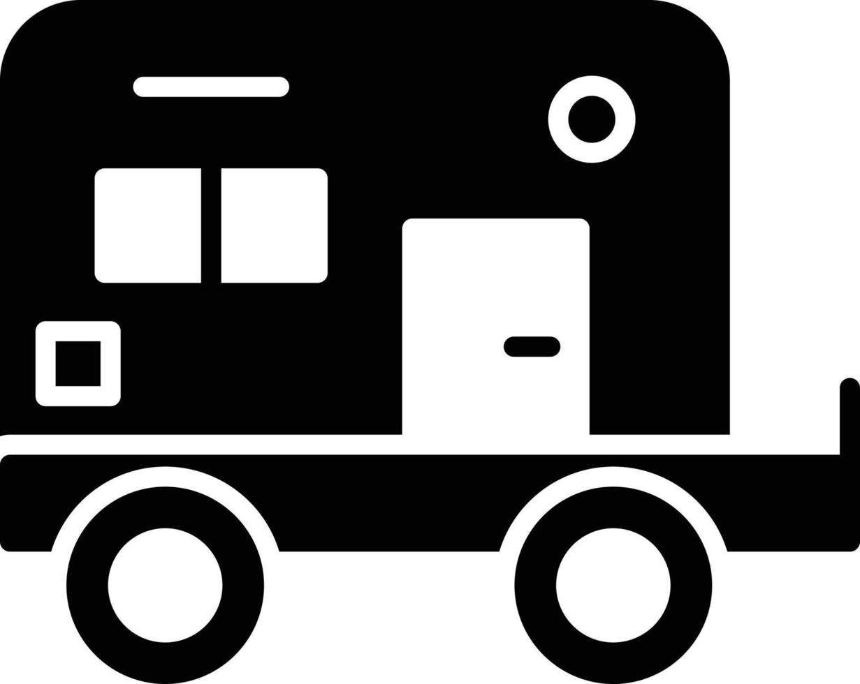 Camper Van Glyph Icon vector