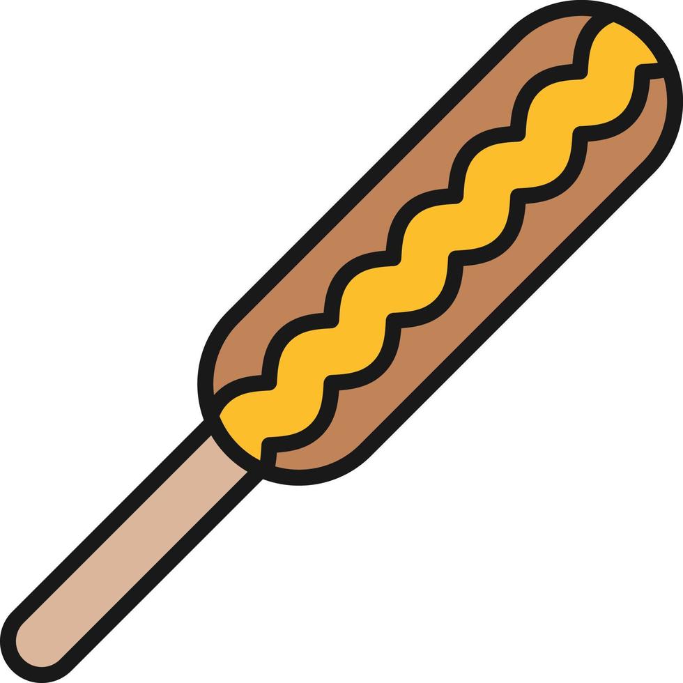 Corndog Line Filled vector
