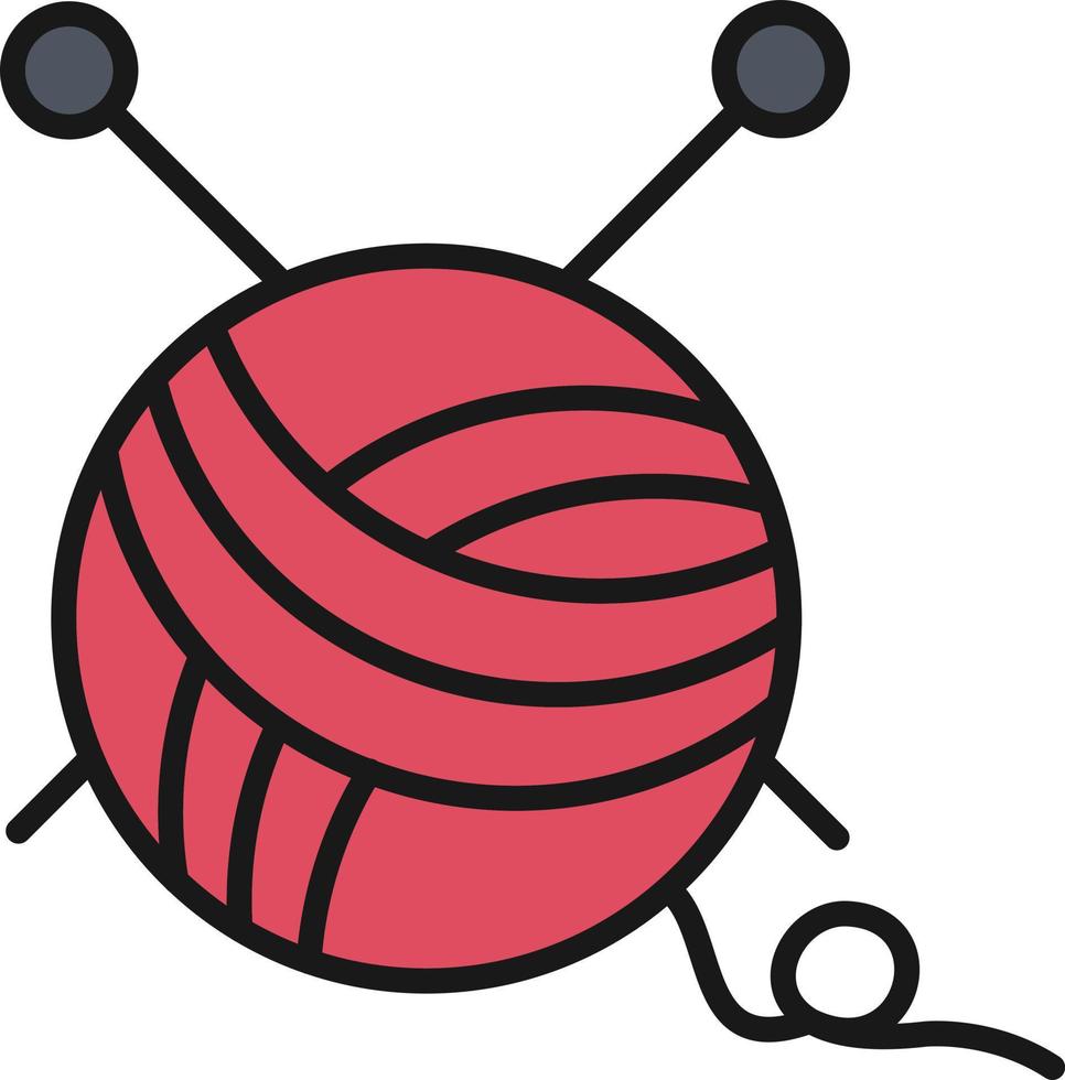 Knitting Line Filled vector