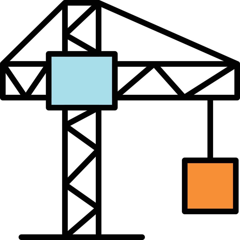 Crane Line Filled vector