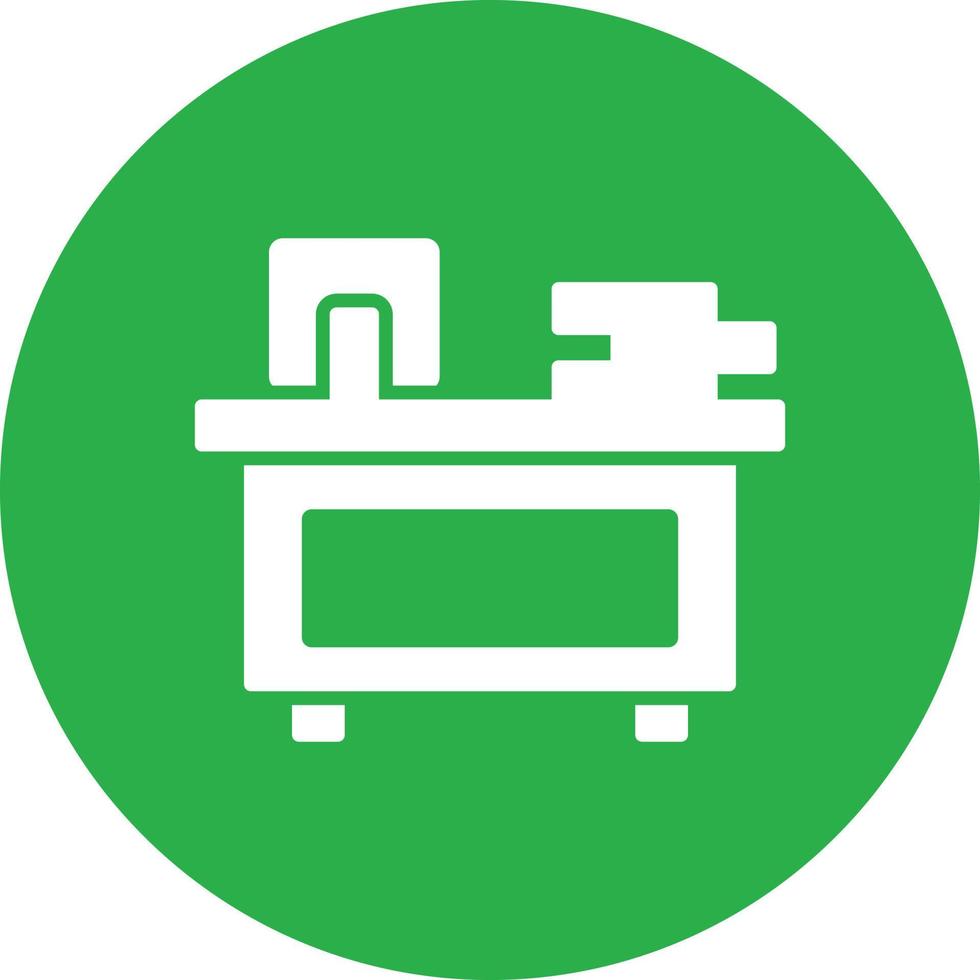 Office Desk Glyph Circle Multicolor vector