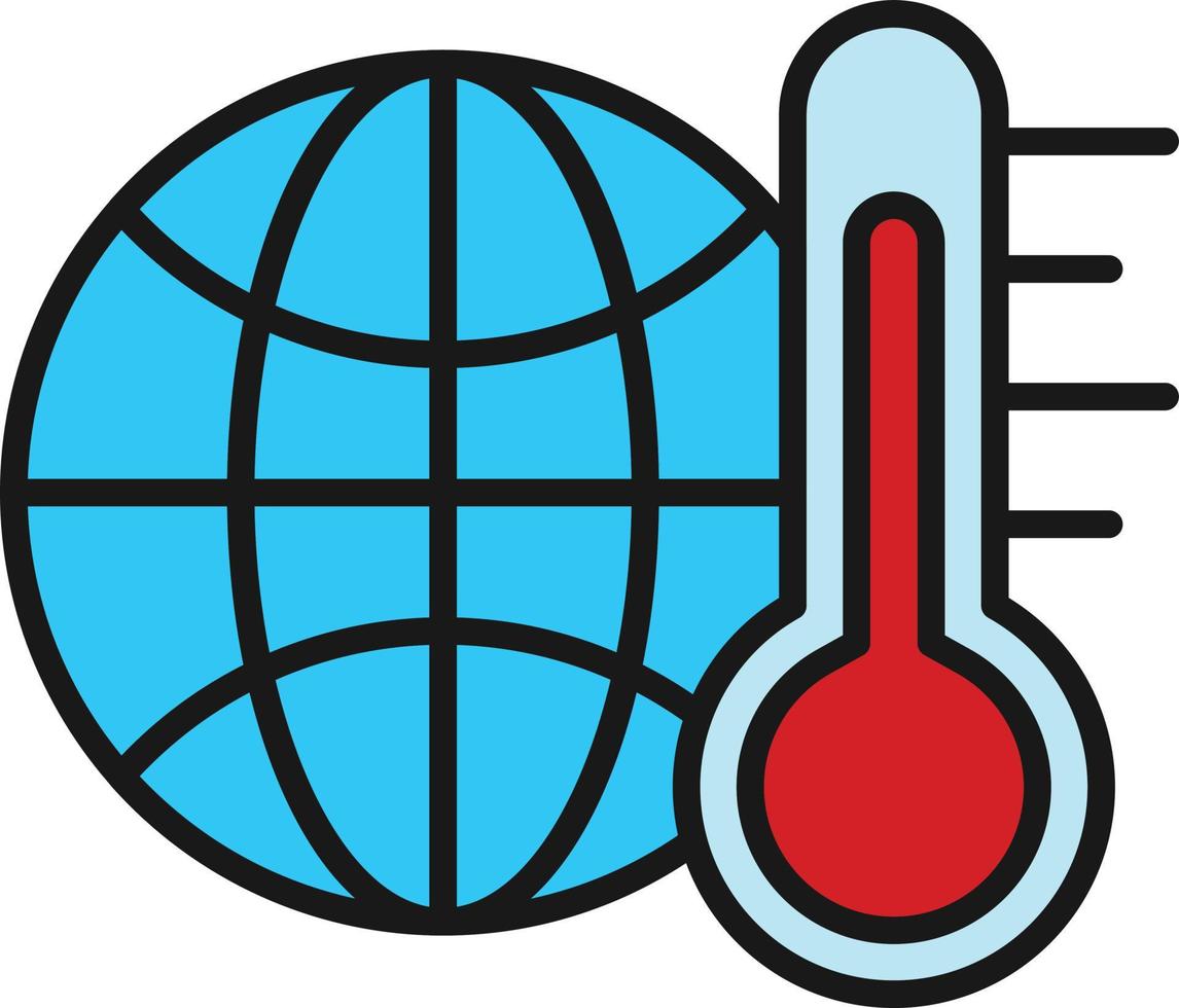 línea de calentamiento global llena vector