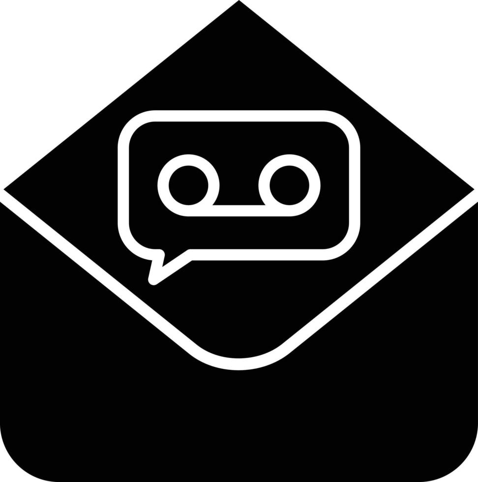 Voice Mail Glyph Icon vector