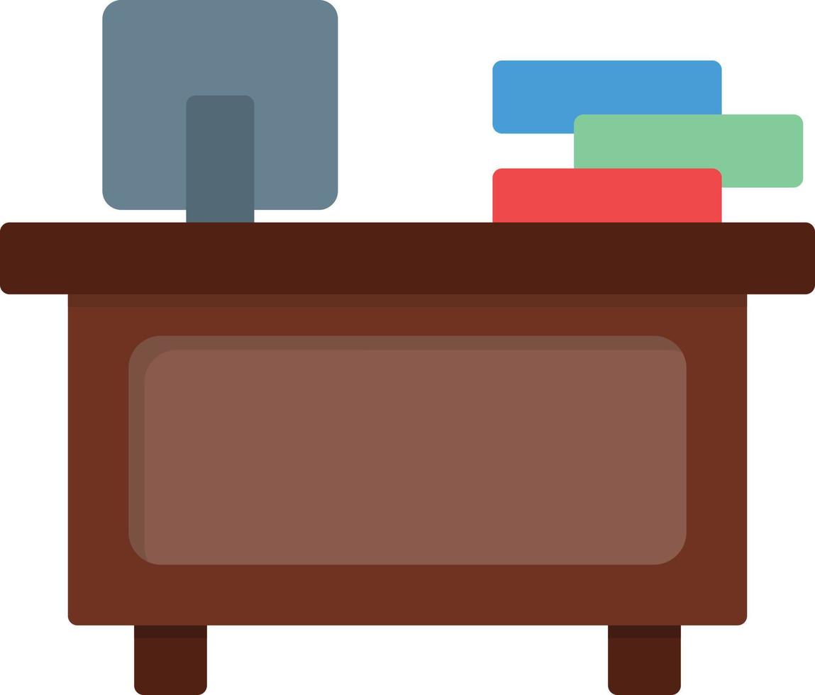 Office Desk Flat Icon vector