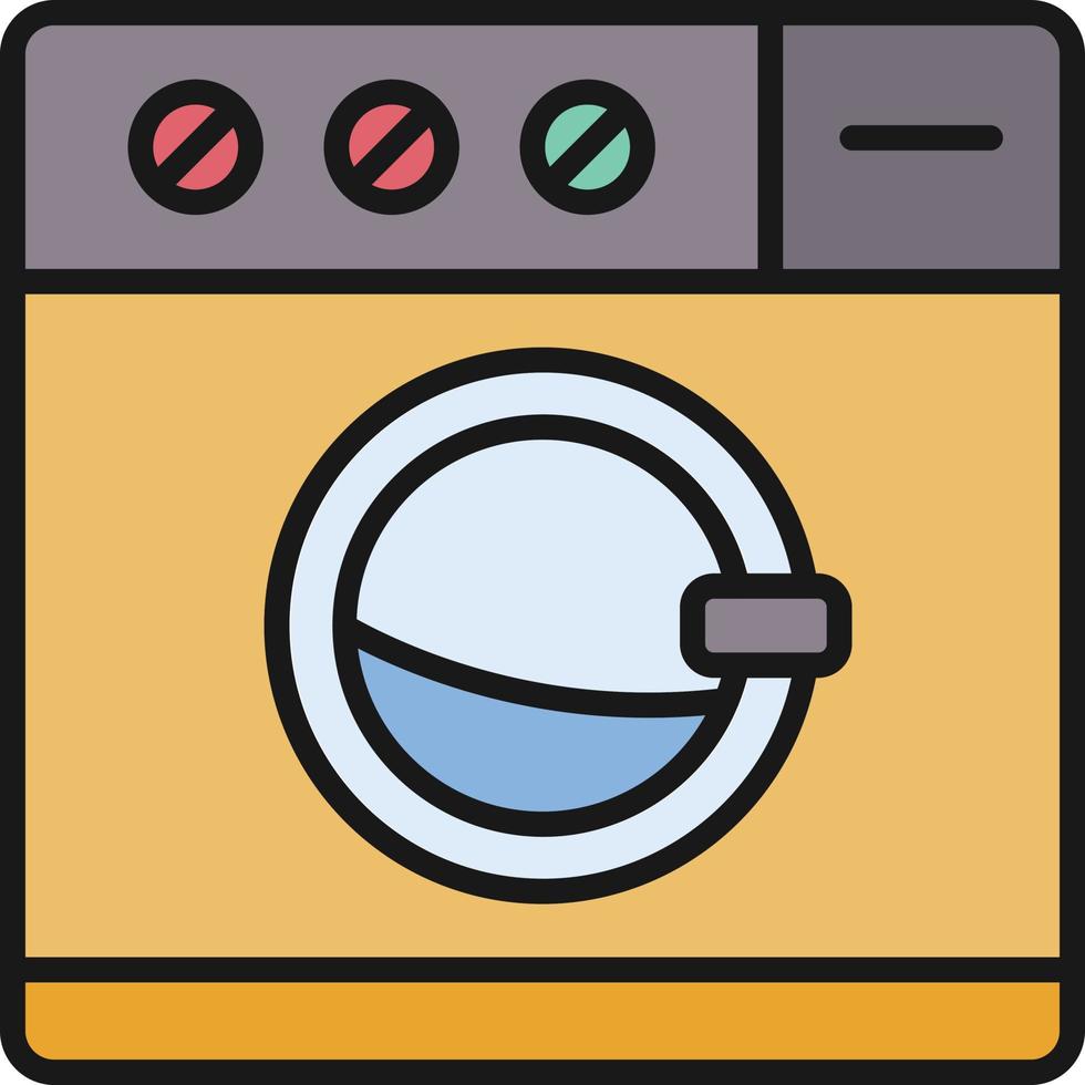 Washing Machine Line Filled vector