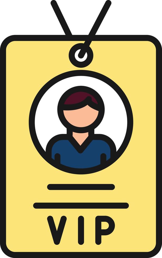 Vip Pass Line Filled vector