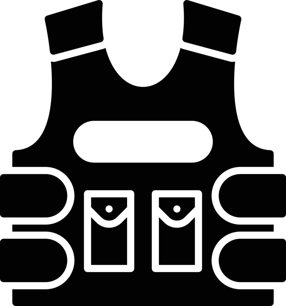 Bulletproof Jacket Glyph Icon vector