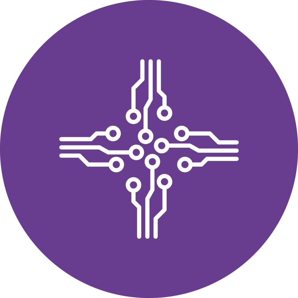 Circuit Line Circle Multicolor vector