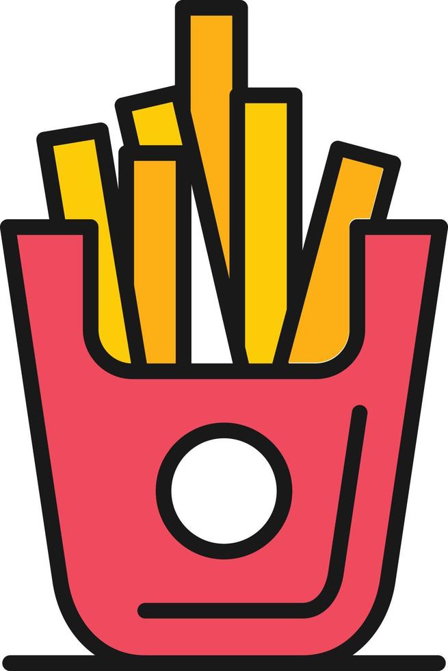 French Fries Line Filled vector