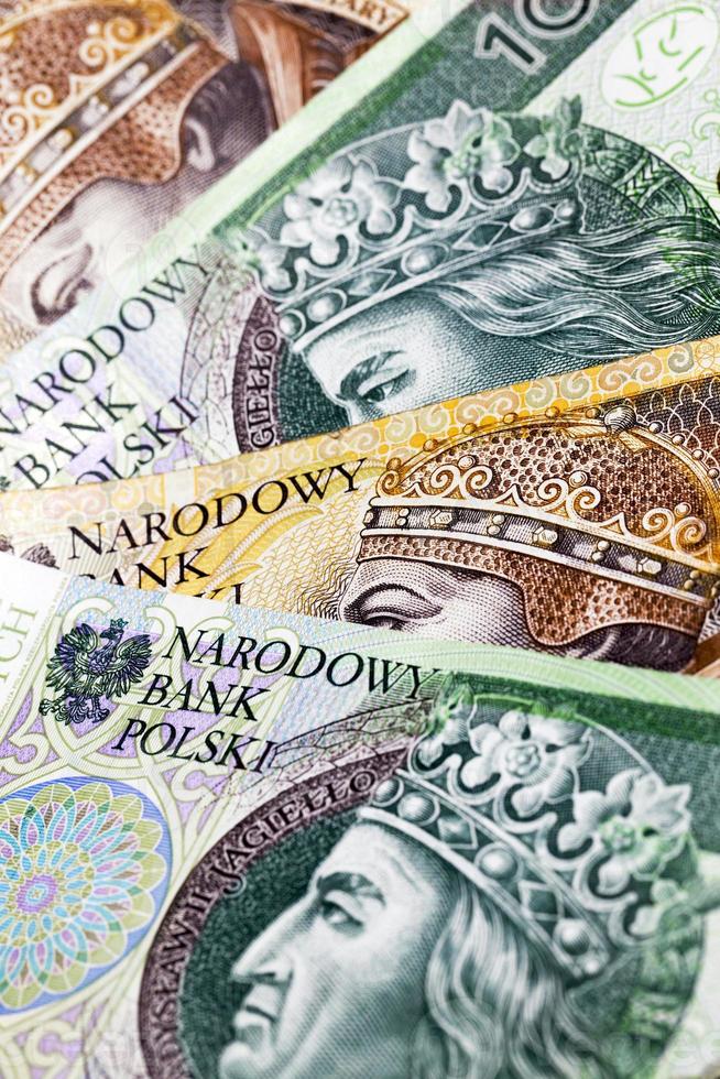 Polish zloty cash, close up photo