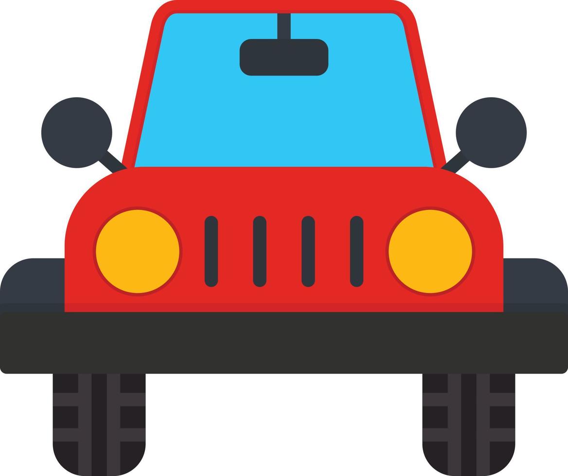 jeep, plano, icono vector