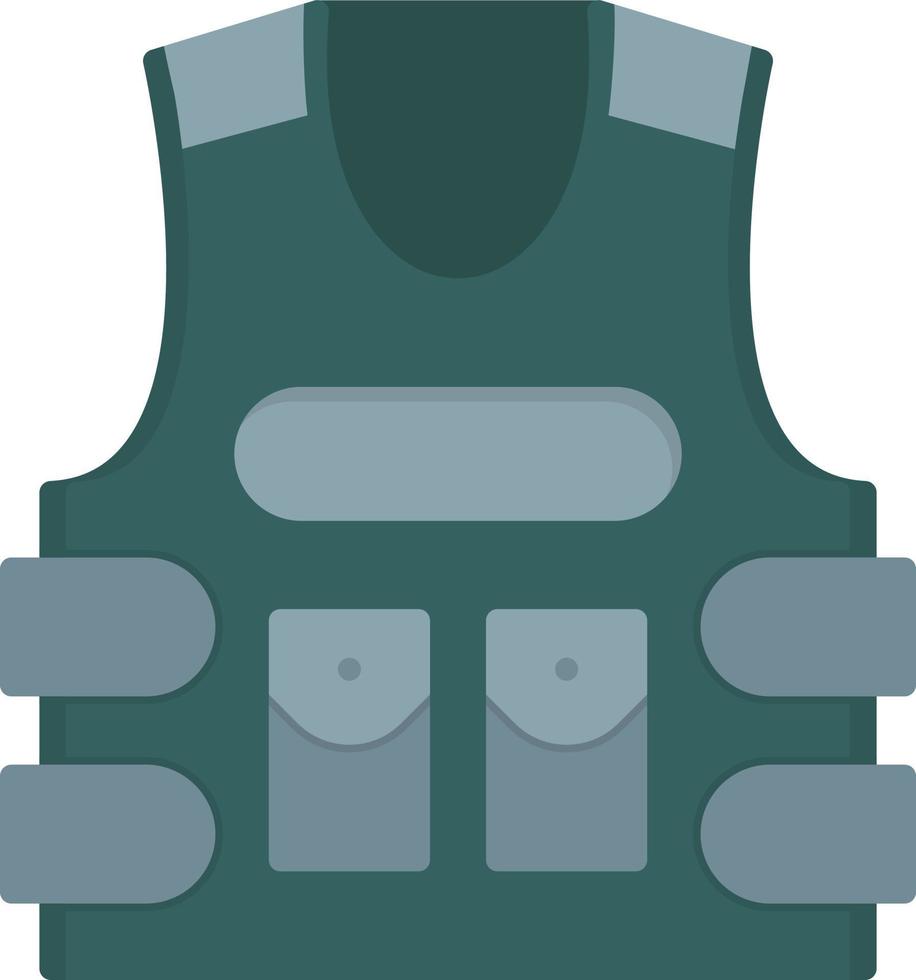 icono plano de chaqueta antibalas vector