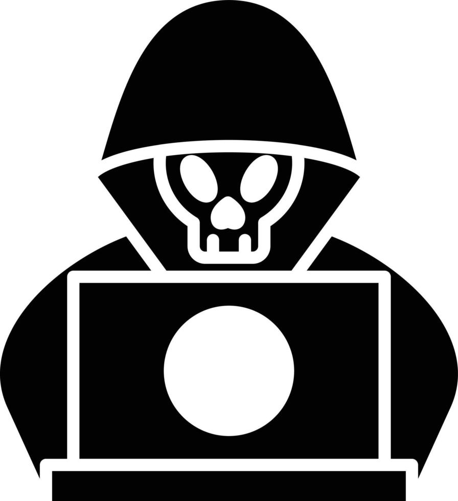 icono de glifo de hacker vector