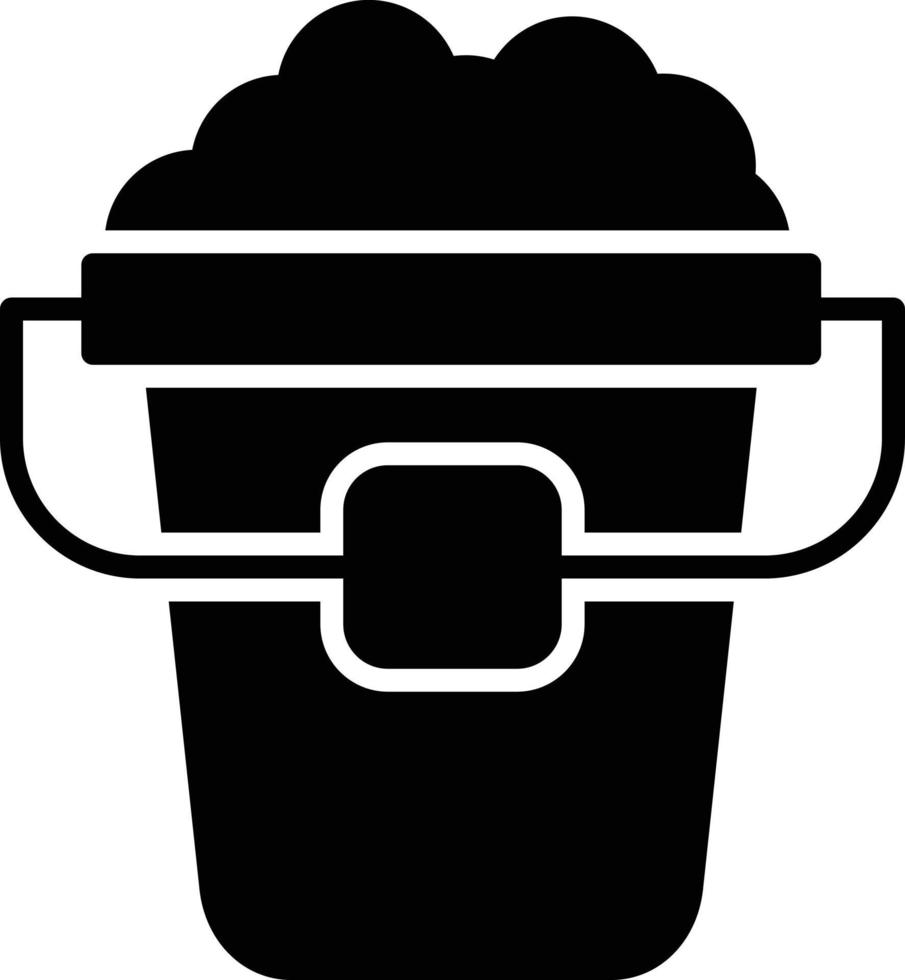 Sand Bucket Glyph Icon vector
