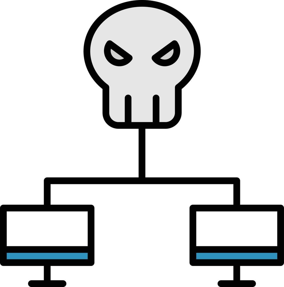 Network Hack Line Filled vector