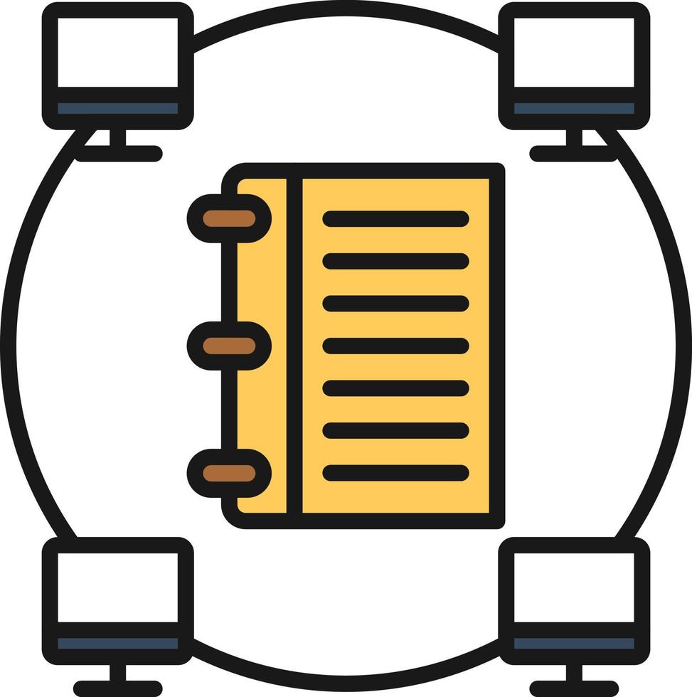 Database Line Filled vector