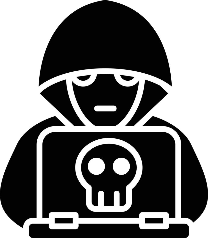 Hacker Glyph Icon vector