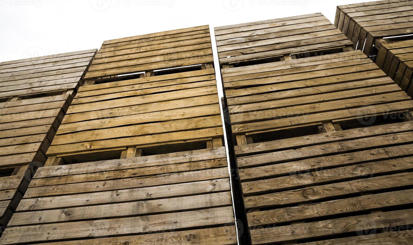 folded empty wooden boxes photo