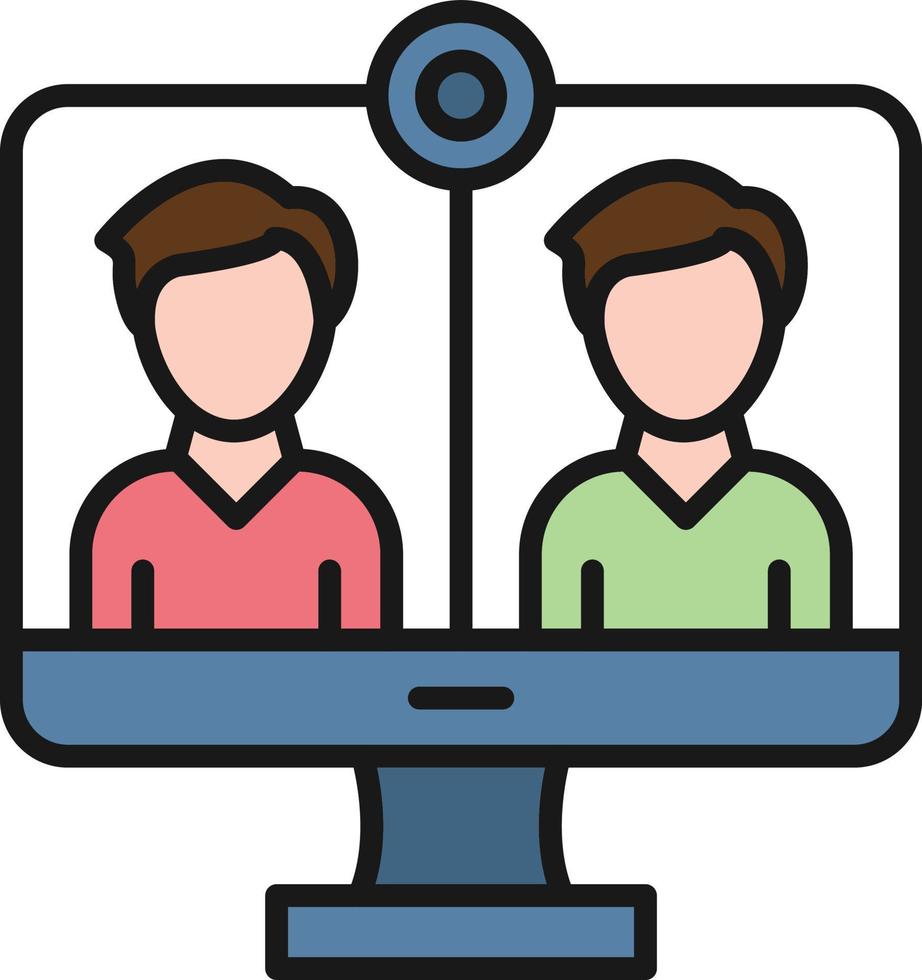 Online Meeting Line Filled vector