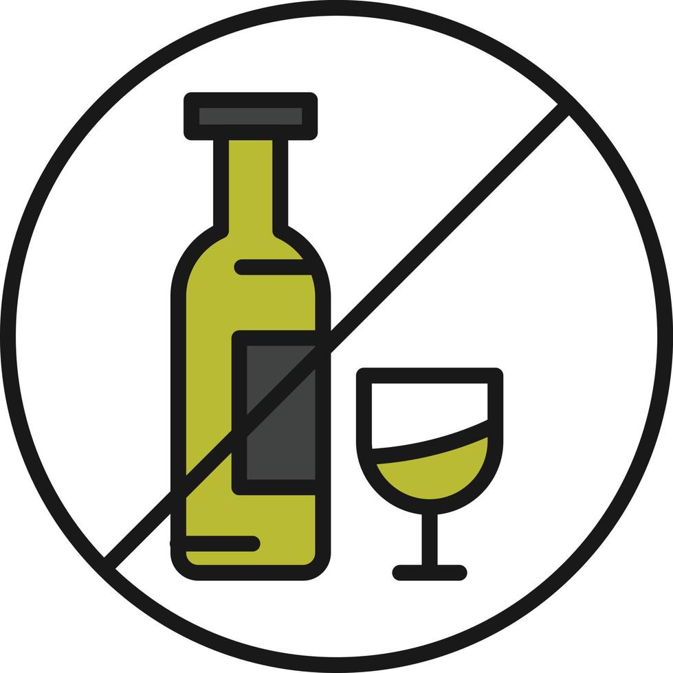 No Alcohol Line Filled vector