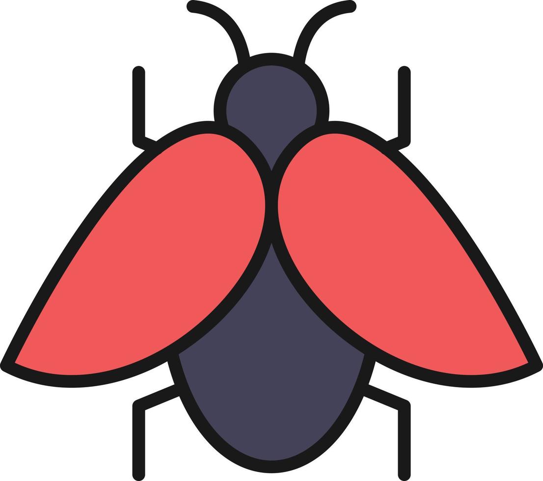 Bug Line Filled vector