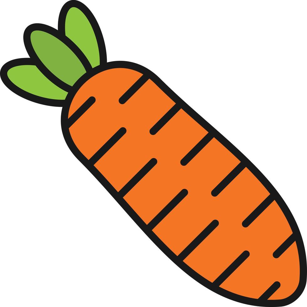 Carrot Line Filled vector