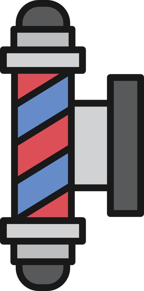 Barber Shop Pole Line Filled vector